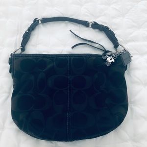 Coach black monogram shoulder bag